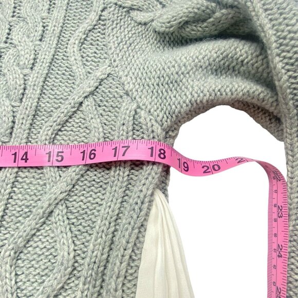 MERCURY DUO Women Cable Knit Sweater Sz M Gray Pullover Modern Classic 79-43 - Picture 5 of 16